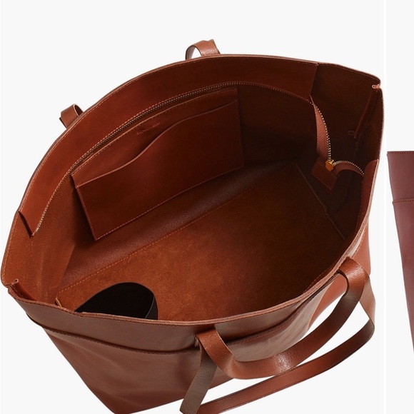 MADEWELL The Zip-Top Essential Tote in Warm Cinnamon NWOT - Picture 4 of 14